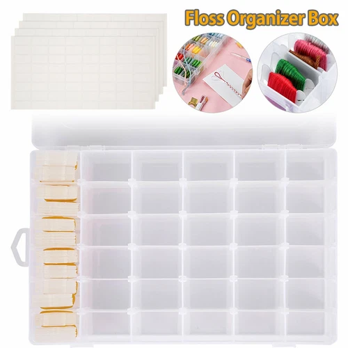 129Pcs Set Embroidery Floss Cross Stitch Organizer Storage Box Thread Bobbins AU - Picture 4 of 11