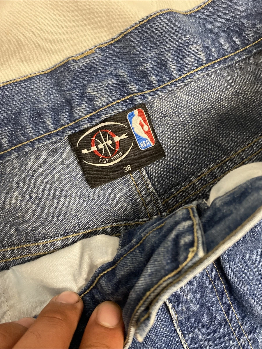 NBA Vintage Unk Denim Jean Shorts With Logos Size 38