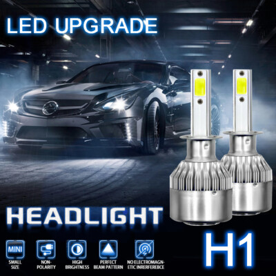 2x H1 LED Headlight Kit 100W 20000LM High Low Beam Bulbs 6000K Xenon White