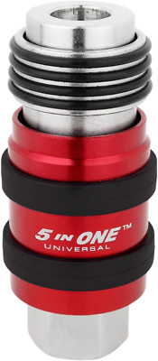 Milton 5 in ONE Universal Quick Connect Industrial Coupler, 1/4'' Female NPT, Air