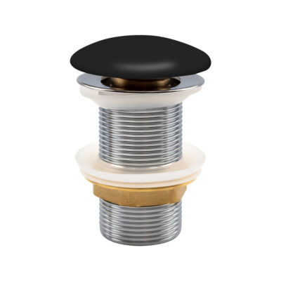 Aloni Ablaufventil Schwarz 1 1/4'' Push-Up ohne Überlauf für Waschbecken