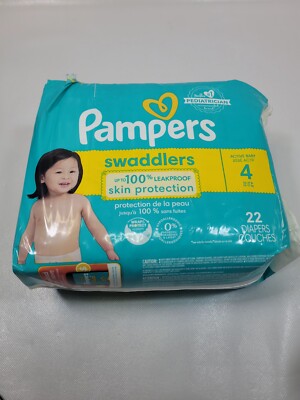 Pampers Swaddlers Diapers Size 4, 22 Count, Ultra Soft Disposable