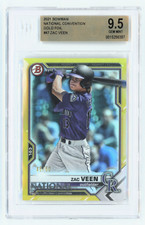2021 Bowman National Convention Gold Foil /50 Zac Veen BGS 9.5 Choice of 2