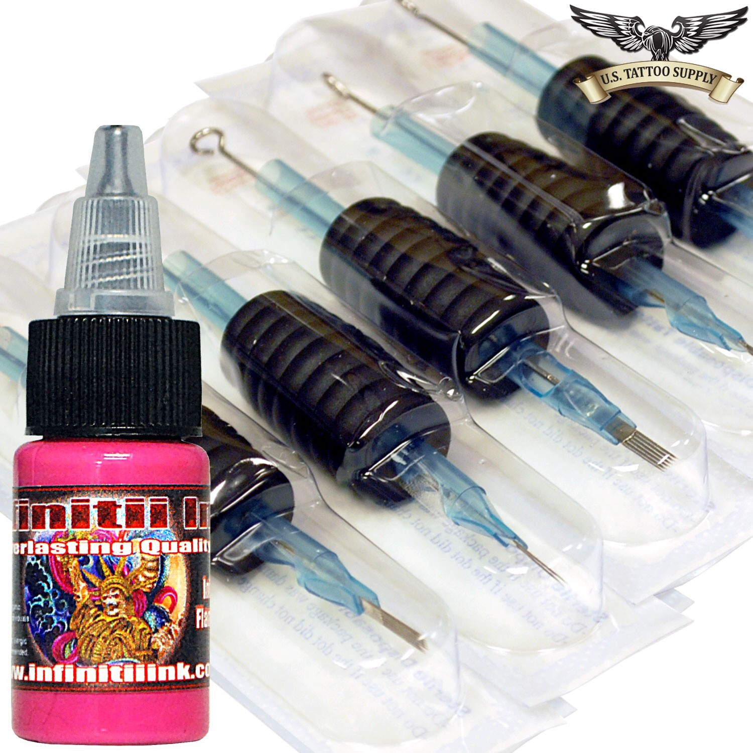 11 Magnum Tattoo Needles Tubes Combo 5pk + 1/2oz Infinitii Flamingo Pink Ink eBay