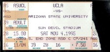 1995 FOOTBALL TICKET ARIZONA STATE UCLA GREAT PAT TILLMAN 1st YR/COMEBACK WIN