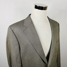 Jos A Bank 46L Sport Coat Silk Blend Gold Herringbone Two Button Lined Vented