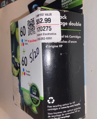 HP 60 Tri Color lot of 2 in pack May 2020 FREE SHIPPING - 第 7/7 張圖片