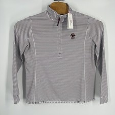 Vineyard Vines Sankaty 1/4 Zip Large NWT Burgundy Stripes NEW 146
