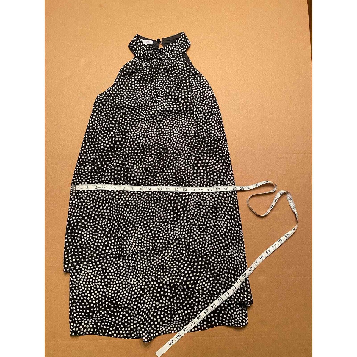 Women's London Times black halter dress with white polka dots size 4 Women's London Times black halter dress with white polka dots size 4