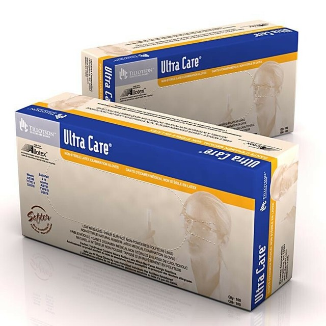 Ultra Care Latex Medical Exam Gloves Powder Free Box