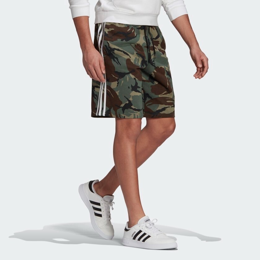 Adidas Essentials French Terry Camouflage Shorts Legacy Green