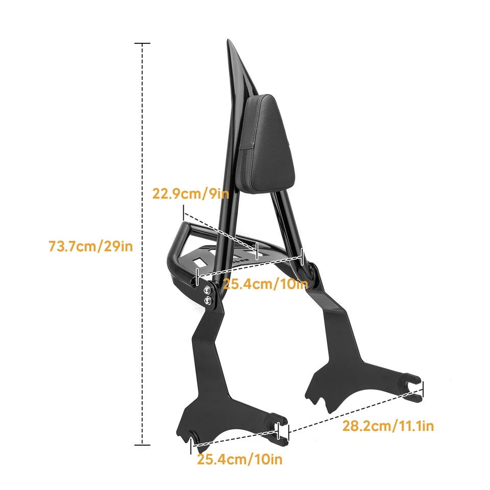 30.83" Height Passenger Backrest Sissy Bar Luggage for Victory Cross Country 10+ - Изображение 2 из 4