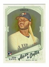 2018 Topps Allen & Ginter Silver Foil Richard Urena RC #322 Toronto Blue Jays