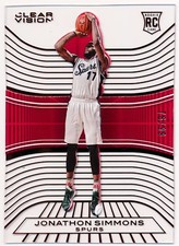 JONATHON SIMMONS 2015-16 PANINI CLEAR VISION RED ROOKIE CARD 76/99 *SPURS*