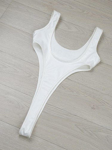 Women Shiny Leather One Piece Swimsuit HighCut Monokini Bikini Mini Bathing Suit - Picture 28 of 41