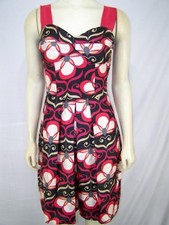 Velvet Torch Dress Juniors Size Medium 7 9 Red Black Ivory Sleeveless Smocked