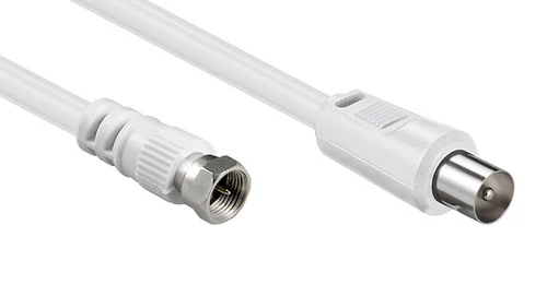 Coax TV Aerial to F Screw Plug Cable Coaxial PAL Double Shielded Lead