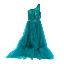 Blue Sequin One Shoulder Prom Dress  Excellent Condition