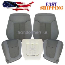 For 2011-2016 Ford F250 F350 XLT FX4 Front Cloth Seat Cover Gray / Driver Foam