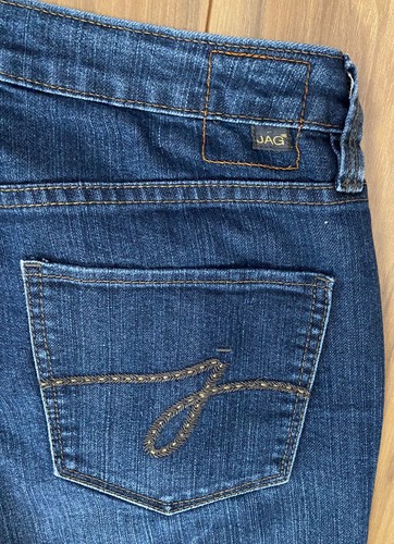 Jag Jeans Women's Size 2 Low Rise Boot Leg Medium/Dark Wash Blue Denim Whiskered - Picture 9 of 10