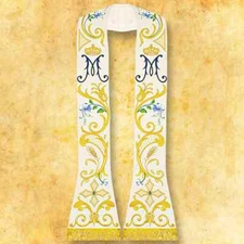 Embroidered roman stole "Marian"