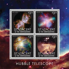 St. Vincent 2013 - Hubble Telescope Galaxy - Sheet of 4 Stamps - Scott #3848 MNH