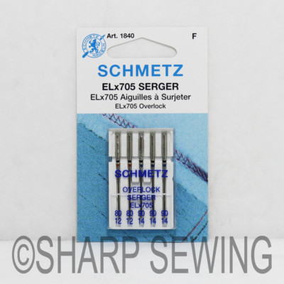 5PK SCHMETZ SERGER OVERLOCK ELX705 SEWING MACHINE NEEDLES