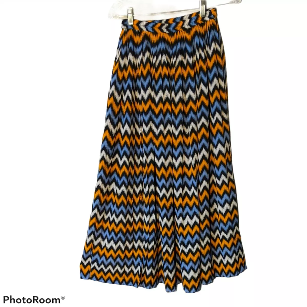 Size XS Michael MK Kors IKat Chevron Stripes Color Wave Maxi Skirt