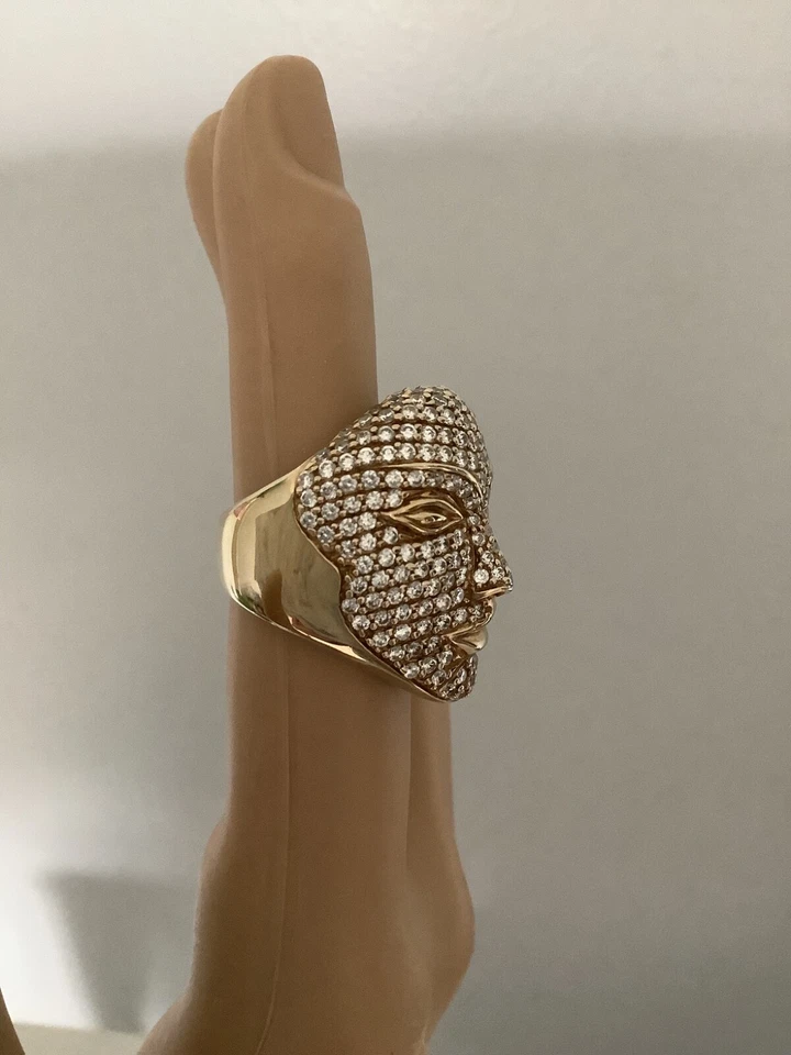 Anillo Sonia Bitton de 2,13 quilates con cara de circonita cúbica de oro amarillo de plata de ley talla 6 Foto 3 de 4