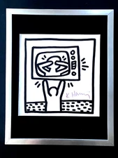 KEITH HARING + SIGNED VINTAGE PRINT FRAMED + BUY IT NOW!
