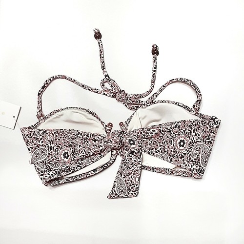 Eberjey NWT Bindi Paisley Cecily Bikini Top Bandeau Halter Swim S Beaded Padded - Picture 4 of 6