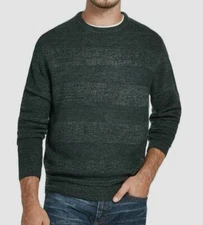 $70 Weatherproof Vintage Men's Green Soft Striped Crewneck Sweater Size L