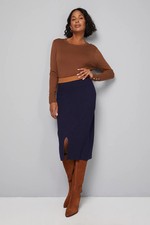 Wallis Blue Knitted Skirt Womens Daywear Skirts