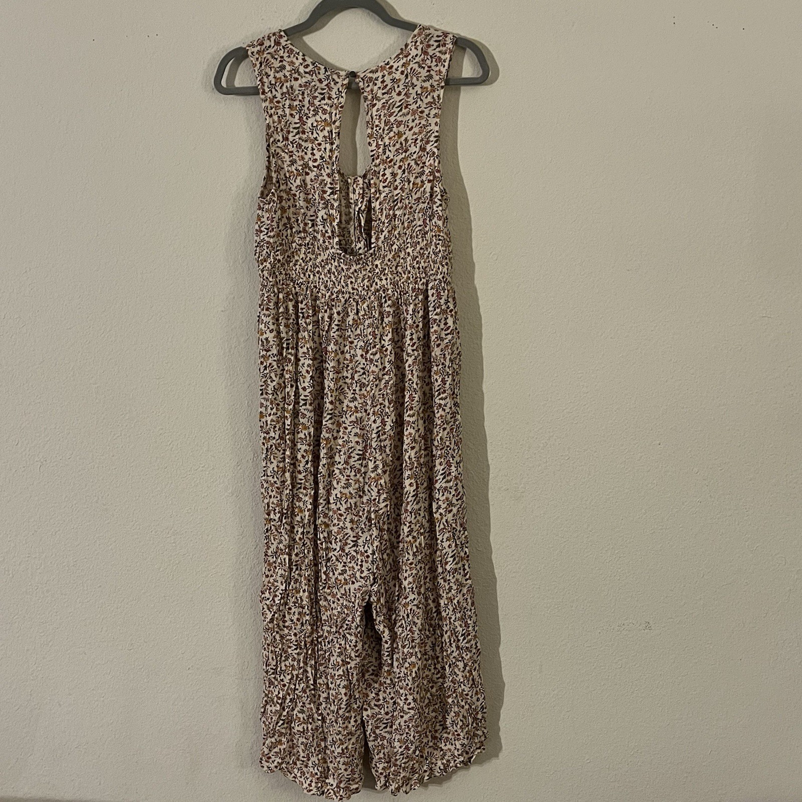 American Eagle Smocked Button Front Jumpsuit Flor… - image 7