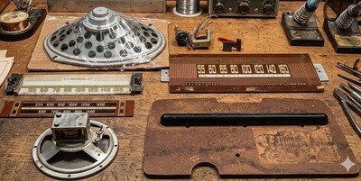 Antique Radio Parts- Dial Glass (3) Speakers, Pointer- etc Philco GE Emerson RCA