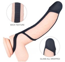 Penis-Extender-Enlarger-Sleeve-Ring-Reusable-Condom-Delay-Ejaculation-for-Mens