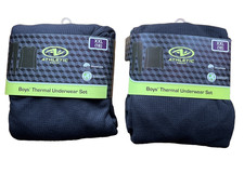 NEW LOT of 2 boy size XXL 18 thermal underwear set top  long Johns BLACK