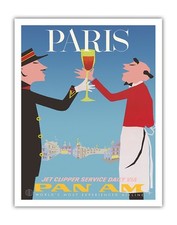 Paris France - Vintage Pan American Travel Poster by Aaron Fine 1958