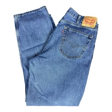 Levis Jeans Mens 40x34 Blue 550 Relaxed Straight Leg Mid Rise Denim Pants