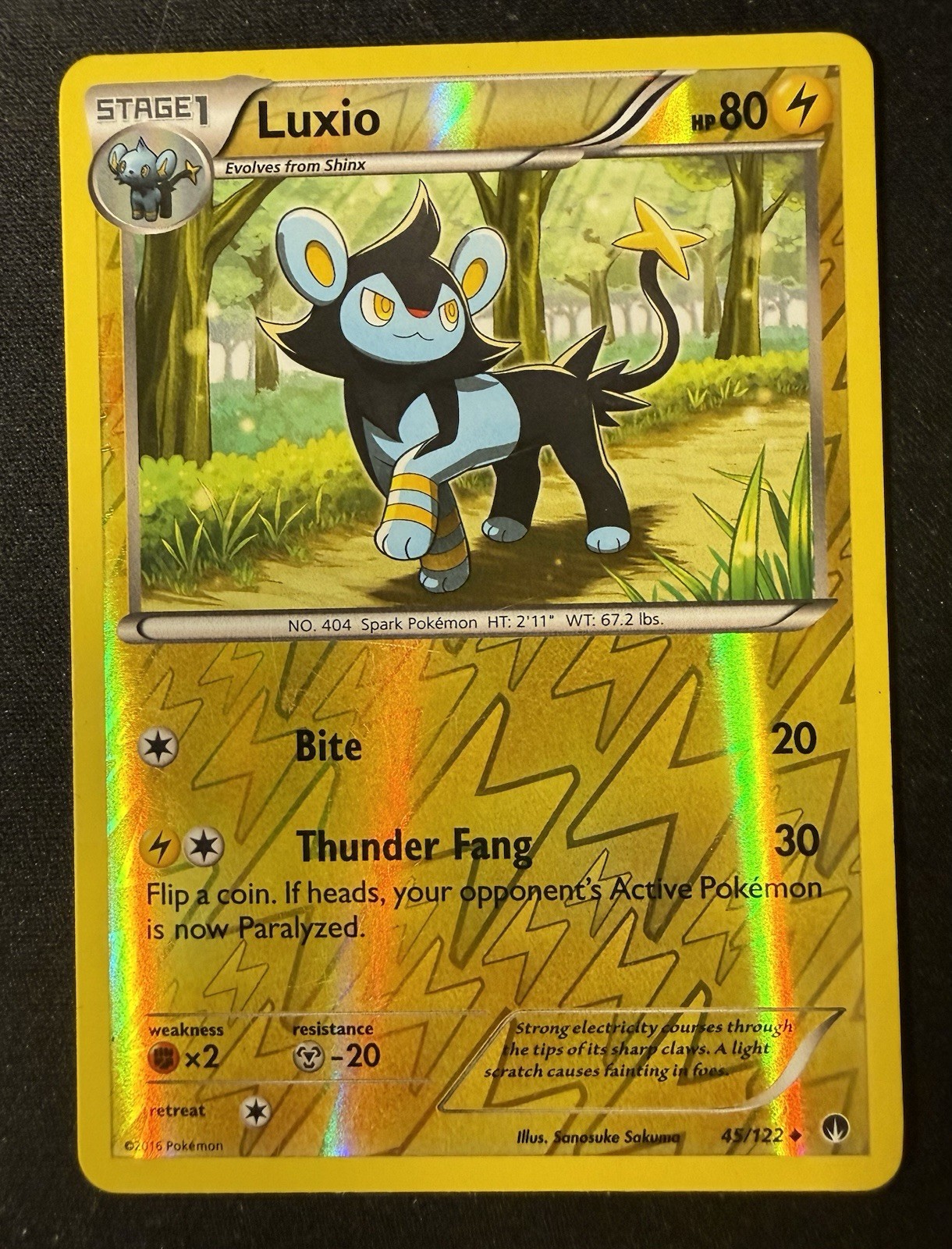 Pokemon TCG Card 2016 XY BREAKpoint - Luxio 45/122 Reverse Holo