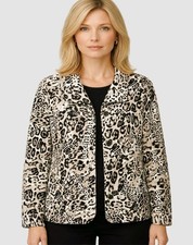 CHICO'S Size 3 14/16 Animal Print Twill Jacket
