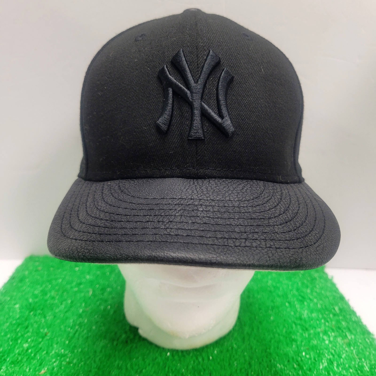 New York Yankees Hat New Era 9fifty Black Faux Leather Snapback Cap Baseball