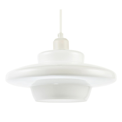 Moderner UFO-Scheibenstil Decken Pendelleuchtenschirm in Opalweißglas von Hap...