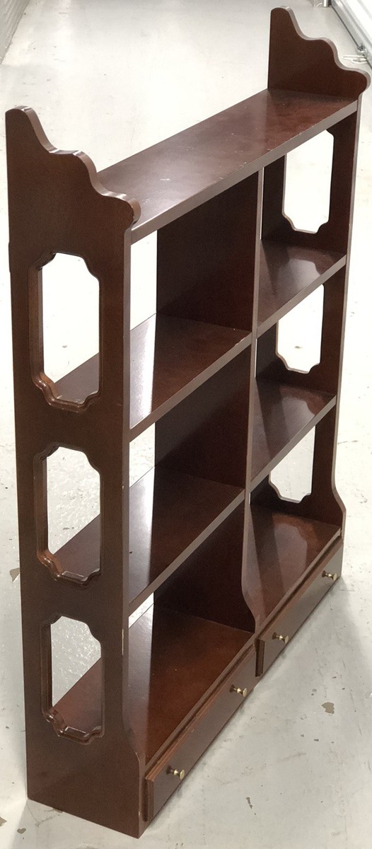 Vintage Chippendale Style 4 Tier Wall Shelf With Drawers | eBay
