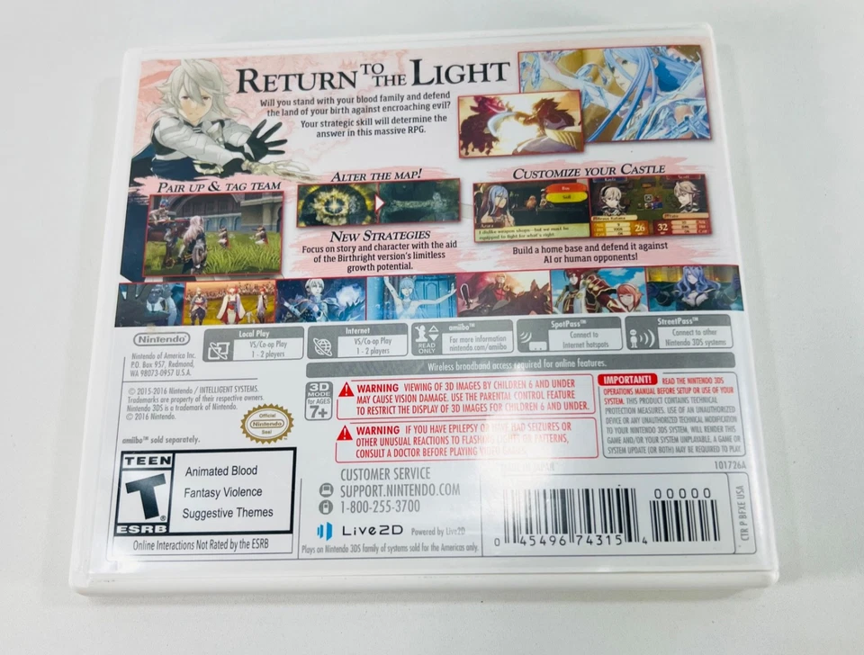 Fire Emblem Fates: Birthright (Nintendo 3DS, 2016) CIB Completo Probado ¡Funcionando! Foto 2 de 4