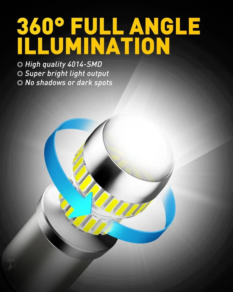 LED Bulb White 1157 2357 7528 Super Bright Backup Reverse Signal Parking - Image 4 of 4