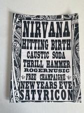 Nirvana Hitting Birth Caustic Concert Poster REPRINT 1990 Satyricon NYE 90s