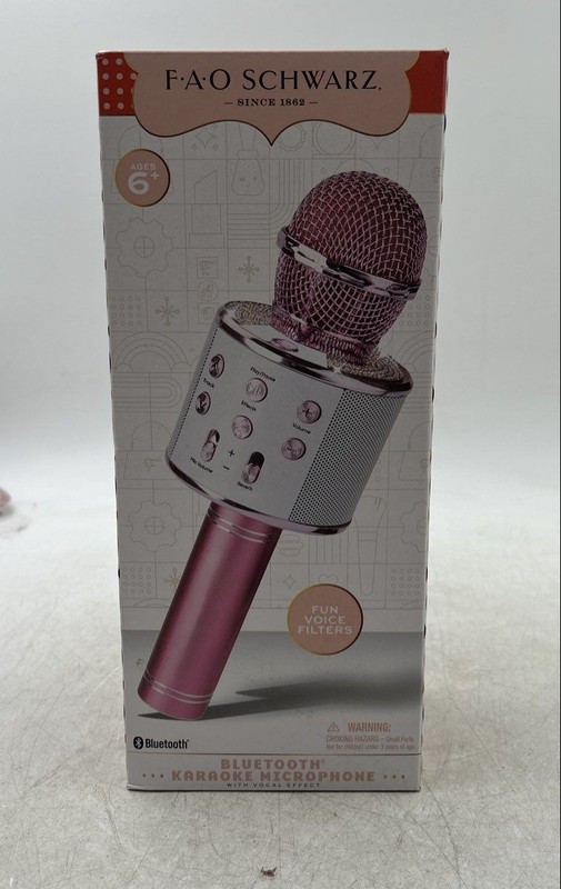 FAO Schwarz 1018048 Pink Fun Voice Bluetooth Karaoke Microphone Factory Sealed