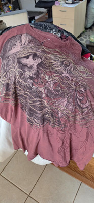 Affliction Signature Series Sakondijon Men XL Shirt Skull Gold Y2K MMA Rare