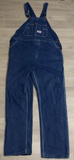 Round House Carpenter Bib Overalls 42 x 34 Blue Jean Denim USA Coverall VINTAGE